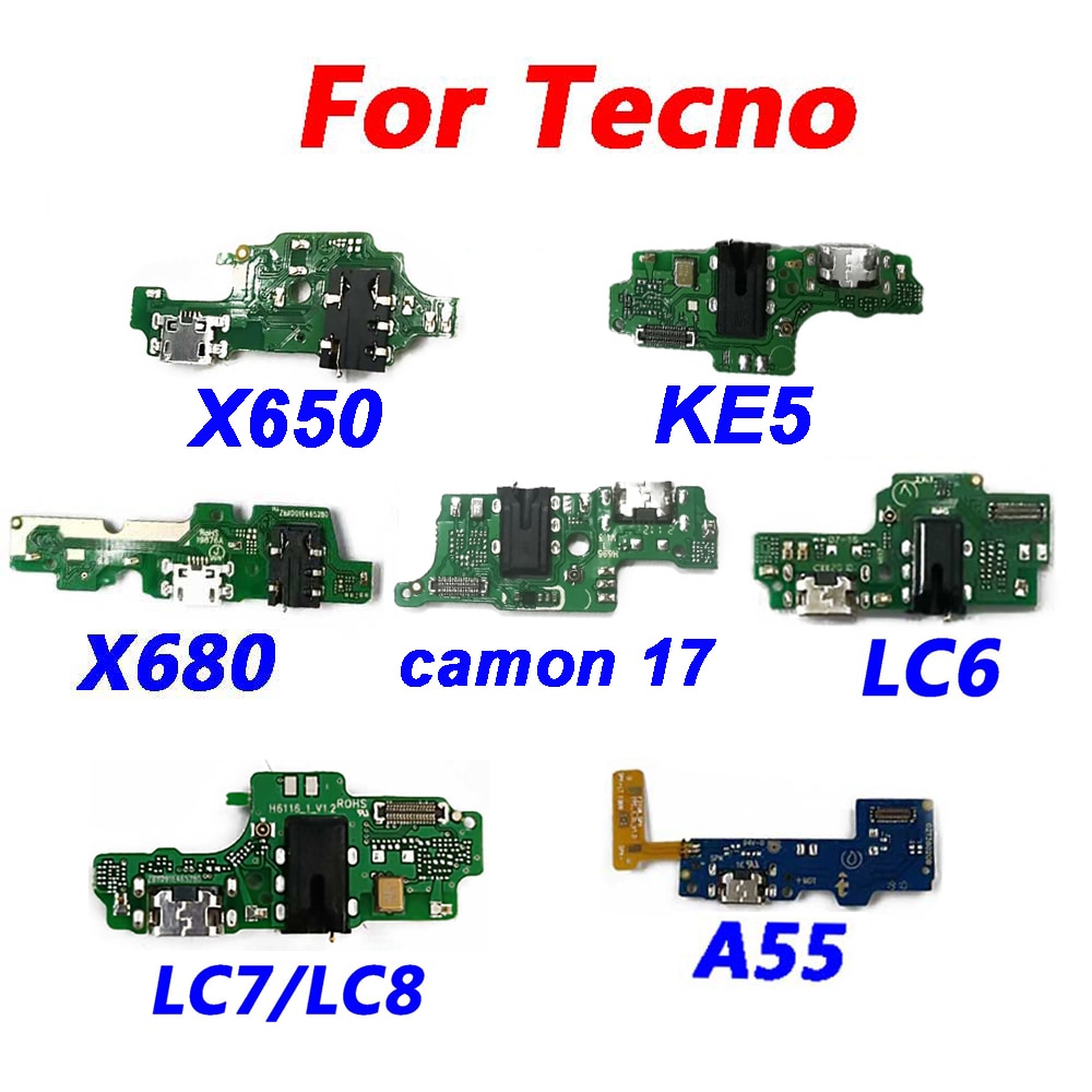 10Pcs USB  ũ Ʈ  Tecno X650 X680 A55 KE5 LC7/LC8 LC6 camon 17 ǰ IC ÷ ̺
